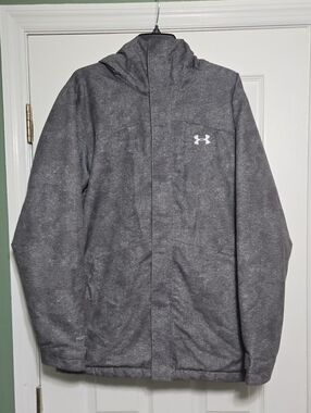 Under Armour Men's Charcoal Gray Hooded Winter Coat
